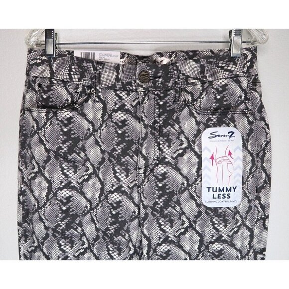 Seven7 Womens Tummy Less High Rise Skinny Jeans Neutral Snake Skin Gray Size 10 - Picture 4 of 12